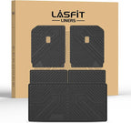LASFIT Trunk Mat & Backrest Mats for Rivian R1S 2026 2025 2024 2023 2022, All Weather TPE Custom Fit Cargo Liner for R1S Cargo Mat, Black, Easy to Clean
