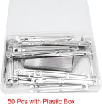 Metal File Fastener, 50 Pcs Stainless Steel 3.5 Inch 2 Hole Metal Paper Clips for Loose-Leaf and Office (50)