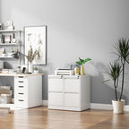 2 Drawer File Cabinet with Lock, Vertical Filing Cabinets for Home Office, Metal Storage Cabinets, Heavy Duty File Cabinet for Letter/Legal/A4/F4 Size Amssebly Required, White