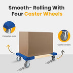 Heavy Duty Furniture Dolly Fully Assembled with Four Wheels- 30" x 18"- 900 Pound Capacity for Easy Moving and Transport