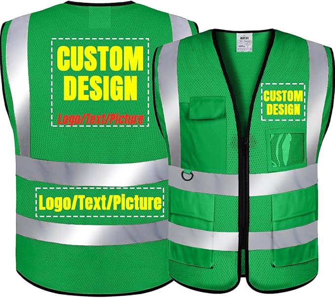 BeautyWill Custom Logo Safety Vest Class2 High Visibility Reflective Vest Breathable Construction Vest
