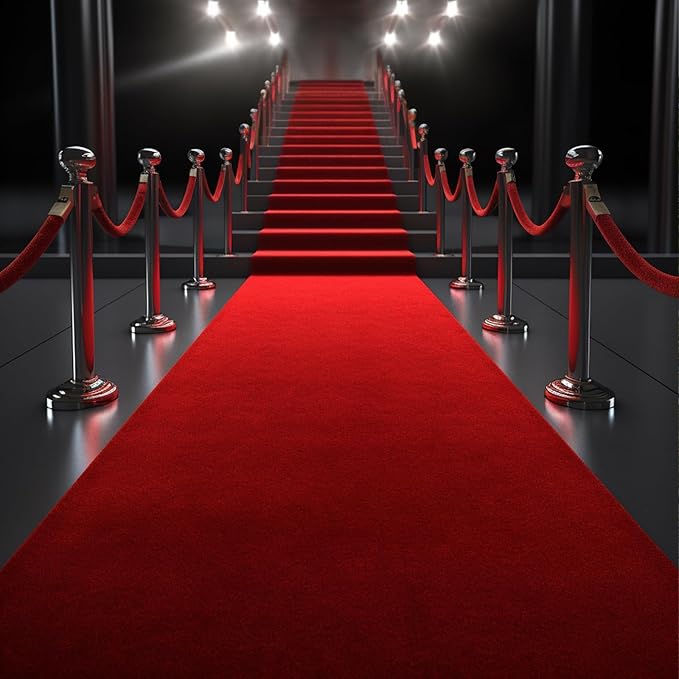450 GSM Extra Thick Waterproof Red Carpet Runner for Events Decorations, 3X10 Ft Not Slip Red Runner Aisle Runway Rug for Wedding, Party, Banquet, Activity Entrance and Special Events Decorations