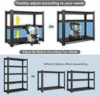 78" H Garage Shelving Heavy Duty，2800LBS Loads Adjustable Garage Storage Shelves,5-Tier Metal Storage Racks and Shelving Units, Utility Rack Shelves,48”W x 18”D x 78”H,Black