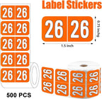 500 Pcs 2026 Year Stickers, Waterproof File Folder Labels, Self-Adhesive Rectangle Tabs for End Folders and Envelopes, Number Tabs, Office and Home Supplies (Orange)