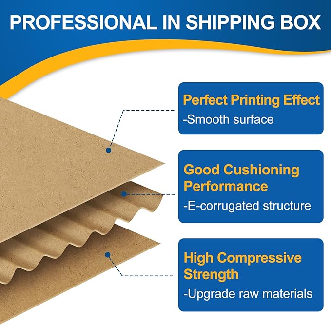 Famagic 50 Pack 4x4x2 Small Shipping Boxes - Brown Corrugated Cardboard Mailer Boxes for Small Business, Mailing Boxes for Packaging, Bulk