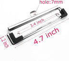 10Pack Clipboard Clips 4.72" Mountable Metal Clipboards Hardware with Rubber Grip and Hanging Hole