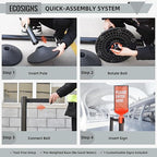 ECOSlGNS 6 Pack Commercial-Grade Stanchions with Retractable Belts - Black Stanchion Posts Set Crowd Control Barriers 10ft Line Dividers with Weighted Rubber Base & Sign Holders for Queue Management