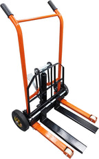 TECHTONGDA Manual Winch Stacker Pallet Truck Dolly Hydraulic Lifting Hand Truck 440 LBS Load, 35.4 Inch Max Lift