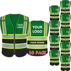 BeautyWill Custom Logo Safety Vest Class 2 High Visibility Reflective Vest for Men - Personalized Logo Team Vest