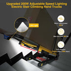 Electric Stair Climbing Dolly, Heavy Duty, Powered Stair Climber Dolly Cart with 6 Wheels Motor Powered for Furniture Logistics Warehouse, Black & Yellow, 200W