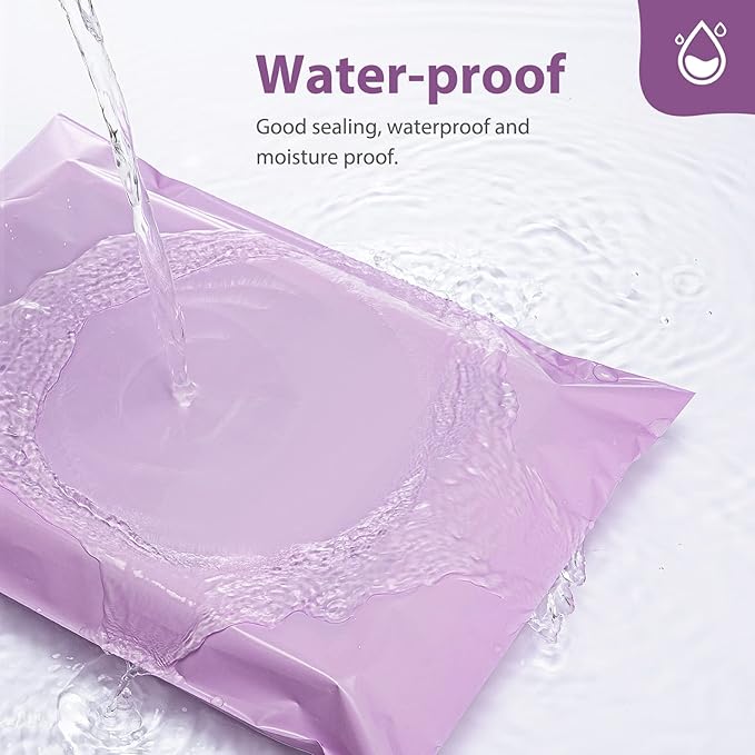 Fuxury Poly Mailers 14.5x19 Inch 50 Pcs, Waterproof Shipping Bags for Clothing, Strong Adhensive Shipping Envelopes for Small Business Suppliers, Self Seal Mailers Poly Bags Mailing Envelopes Purple