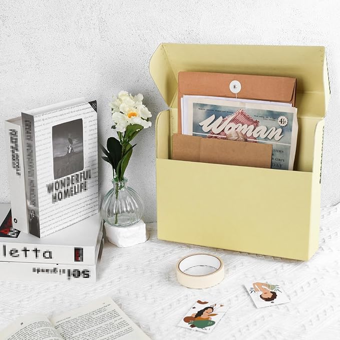 Lineco Archival Document Storage Box with Metal Edge, Acid-Free Tan Boxboard, Organize and Store Files, Prints, Photos, Letter-Sized Document Case 12.5" x 10.5" x 2.5" Wide