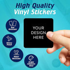 5-1000 Custom Vinyl Stickers - Upload Your own Image, Text, Design, Logo - Personalized Logo Labels for Handmade, Packaging, Bottle, Jars, Candle, Brand Stickers (Black, 2x2 Square)