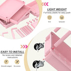 Goovilla 3 Tier Rolling Utility Cart Organizer with Removable Drawer, Stable and Sturdy Pink Rolling Storage Carts with 2 Lockable Wheels for Bathroom, Kitchen, Snack, Craft, Makeup, Baby Essentials