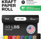Black Paper Roll 48" x 2160" (180 feet) - USA-Made 50lb Thick Kraft Paper for Packing, Moving, Shipping, Wrapping, Crafts, Arts, Birthday Party - 100% Recycled Gift Wrap Material by IDL Packaging