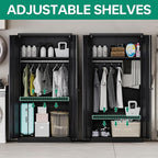 Letaya Metal Wardrobe Cabinets with Lock,Clothing Locker 72" X 36" X 18" Storage Cabinets for Home Room,Fire Department, School, Employee,Gym,Government (Black)