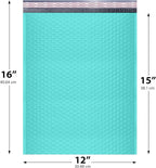 Teal Large Poly Bubble Mailers 12x15 inch | Self Seal Padded Envelopes Cushioned Bubble Mailer | Usable Size 12x15 | WaterProof | Lightweight mailing Shipping Bags | 50 Pack Bulk
