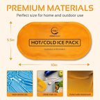 AllSett Health Reusable Hot and Cold Gel Ice Packs for Injuries | Cold Compress, Ice Pack, Gel Ice Packs, Cold Pack, ice Pack, Cold Packs for Injuries, 10.5 in Long x 5 in Wide, | 4 Pack Orange