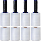 International Plastics Co. 5" Plastic Stretch Film Wrap with Extended Handles 1000ft Each 500% Stretch Clear Cling Durable Adhering Packing Moving Packaging Heavy Duty Shrink (5", 8 Pack)