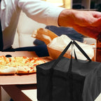 Large Capacity Insulated Pizza Bag with Double Zippers Lightweight Thermal Food Cooler for Hot and Cold Foods Portable Grocery Insulated Carry Bag