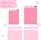 Thank You Poly Mailers 10x13 Inch 25 Pcs - Heart printed Shipping Bags, 2.4mil Thickness, Waterproof and Tear Resistant Mailing Envelopes, Self-Sealing Packaging Bags for Clothing