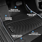 AUXKO All Weather Floor Mats Fit for 2024 2025 Chevrolet Chevy Traverse (Not for Limited) 8 Seat TPE Liner Accessories for Traverse 2024 2025 Odorless Anti-Slip Black