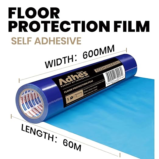 ADHES Floor Protection Film, Self Adhesive Floor Protector for Moving and Construction, 24 inch x 200', Protection of Hardwood, Tile, Other Hard Surfaces