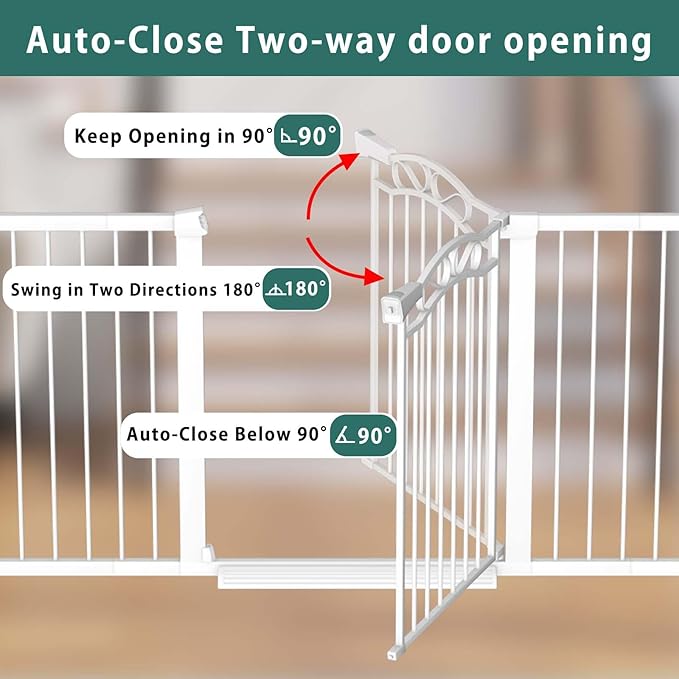 Fairy Baby Extra Wide Press Mounted Baby Gate Indoor for Kids Or Pets Walk Thru No Drill Long Dog Gates for The House Doorway Child Safety Gate 29.53"-32.28"