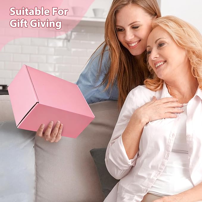 9x6x4 inches Shipping Boxes Set of 25, Small Corrugated Cardboard Box, Literature Mailer, Gift Boxes (Pink, 9x6x4)