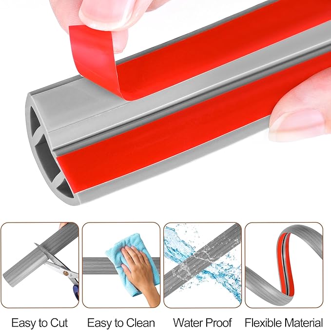 MYFAMIREA 3.3FT Floor Cord Cover for Wire Self Adhesive Cable Cavity Management PVC Extension Cord Hider Power Floor Wire Protector Cover Prevent Cable Trip for Office Home Outdoor (Gray Wood, 1.18'')