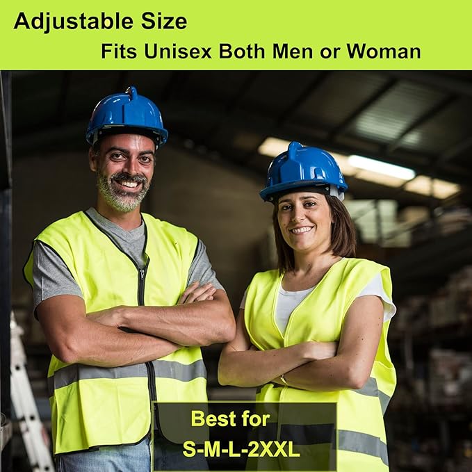 Safety Vests 10 Pack -Yellow Reflective High Visibility Construction Work Vests for Men,Woman,Pockets,Hi Vis Mesh and Neon Silver Strip,CIMC