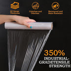 18 Inch 80 Gauge Stretch Film 1100ft 4 Rolls - Single Layer PE Plastic Wrap, Industrial Pallet Wrapping for Heavy Duty Shipping Storage, 350% Stretch Clear Packaging Film