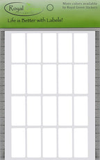 Royal Green Color Code Labels Rectangular Stickers in White 1.57 inch x 0.75 inch (40mm x 19mm) - 2000 Pack