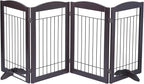Spirich Freestanding Wire Pet Gate for Dogs, 30 inches Tall Dog Gate for The Houes, Doorway, Stairs, Pet Puppy Safety Fence,Set of Support Feet Included (Espresso, 4 Panels) ASIN: B07T8Z8NKL