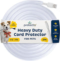 PROTECTO 2-Pack Heavy Duty Cord Protectors from Pets No Chew Solution, 7ft Easy to Use Dog & Cat Cord Protector, Clear & Odorless Critter Cord Covers for Pets, Power Audio Video Wire Protector Tubing