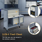 13-Drawer Rolling Tool Chest, 2 in 1 Side-Opening Tool Chest,Tool Box with Drawers and Wheels, Large Tool Cabinet with Lock, Metal Standing Toolbox for Garage Workshop-Side Gray