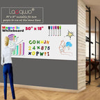 Magnetic Dry Erase Whiteboard Paper for Wall 50" x 18" Self Adhesive White Board Sticker with 12 Magnet Marker and Magnetic Eraser for Office Home Whiteboard Wallpaper Peel and Stick