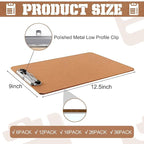 Clipboards, PANDRI 6 Pack Hardboard Office Clipboards, Low Profile Clip, Clip Boards 8.5x11 Standard Letter Size, Classroom Supplies, ECO Friendly