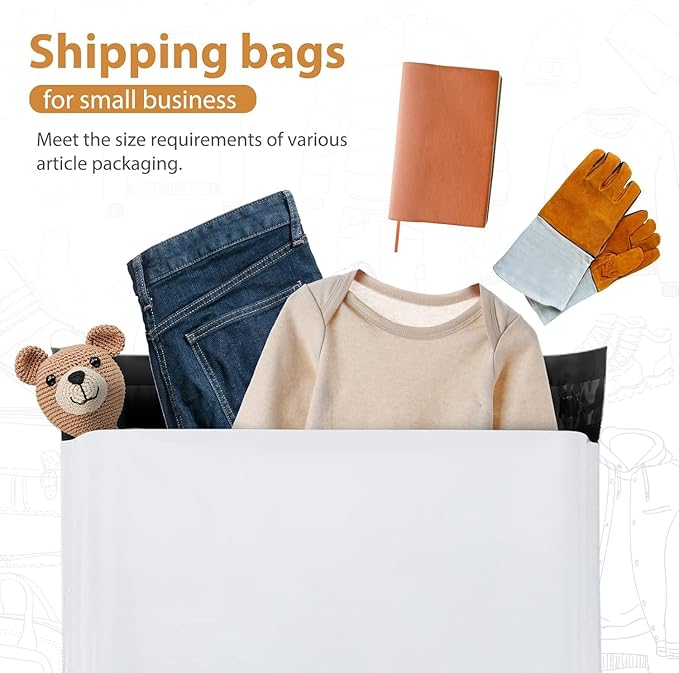 Metronic Poly Mailers 19x24 Inch 1000 Pcs White, Large Shipping Bags for Clothing, Strong Thick Mailing Bags with Self Adhesive, Waterproof and Tear-Proof Large Package Bags in Bulk for Small Business