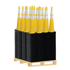 360 Pack 28" Yellow Traffic Cones with Black Base – Heavy Duty Bulk Cones for Construction Sites, Commercial Areas, and Event Safety (360, Yellow, 28 Inch)
