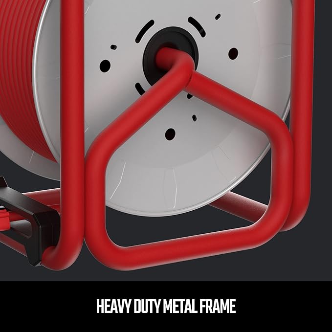 CRAFTSMAN 50 Ft. Contractor Edition Retractable Extension Cord Reel with 4 Outlets & Heavy Duty 12AWG SJTW Cable