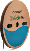 Chanzon 2:1 Ratio - 80Ft Roll - 3/32" (2.5mm) Heat Shrink Tubing 2:1(25M Total Length) Black Polyolefin Sleeving Wrap Shrinking 2 to 1 1pcs