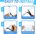 Automotive Wire Loom Tubing, Split Braided Cord Protectors from Pets No Chew, Flexible Cable Sleeve Cable Management for TV/Computer/Electric Wires (White, 5/8"-25ft)