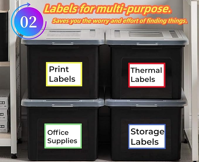 5" x 3" Large Moving Labels for Boxes, Packing Supplies for Moving Color Coded Blank Labels Stickers 120pcs for Home Organization Projects, Kitchen, Storage Bins. Permanent Adhesion