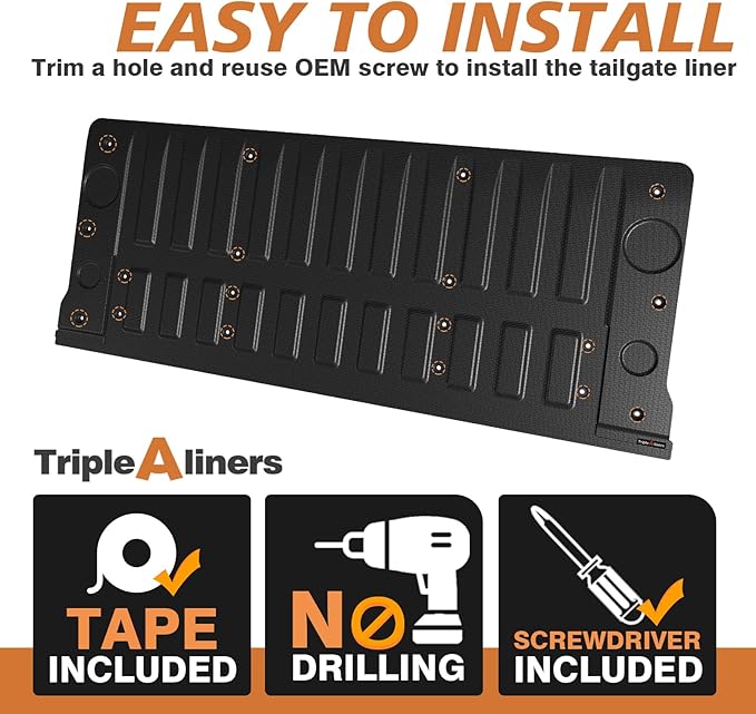 TripleAliners Tailgate Mat for 2019-2025 2026 Chevy Silverado & GMC Sierra 1500 Multipro Tailgate Accessories Liner Protector All Weather TPE Custom Fit (Won't Fit Standard Tailgate/Drop-in Liners)