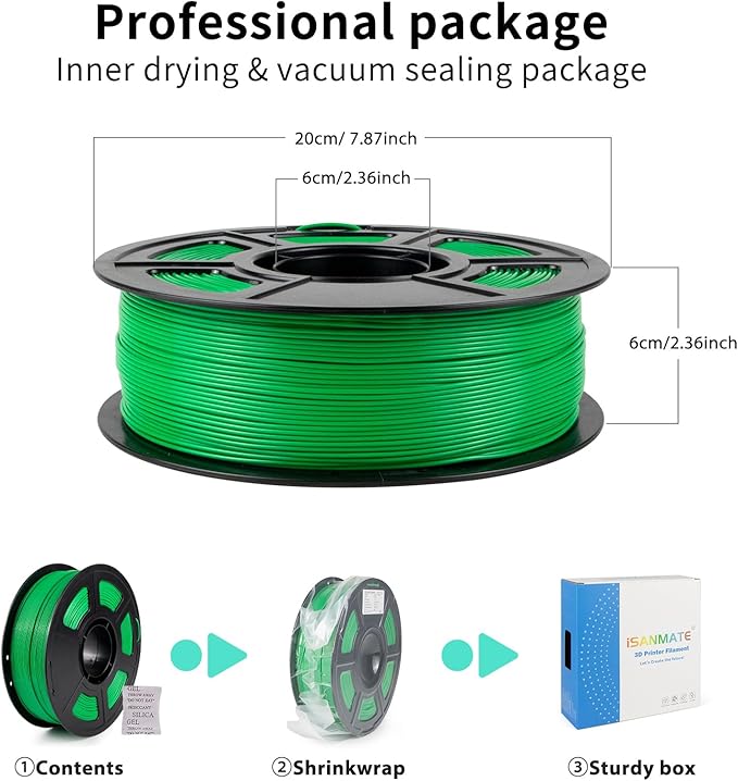 iSANMATE ASA Filament 1.75mm Green 1KG, UV & Weather Resistant 3D Printer Filament Perfect for Outdoor Functional Parts, Dimensional Accuracy +/- 0.02mm, 1kg Spool (2.2lbs)