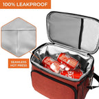 opux Insulated Lunch Bag for Men Women, Soft Lunch Box for Office Work School Picnic, Leakproof Lunch Cooler Bag with Shoulder Strap for Kid Adult Boy Girl, Medium Lunchbox Lunch Tote (Heather Red)
