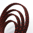 30ft PET Expandable Sleeving Wire Cable Sleeve (1/6", Red&Black)