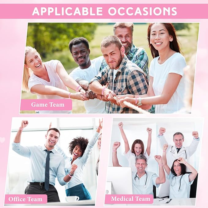 Liliful 100 Pcs Silicone Rubber Wristbands Rubber Wristband Bracelet Bands for Silicone Wristbands for Women Men(Pink)
