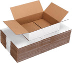 25 Packs Small Shipping Boxes 8x6x2 Inches, White Corrugated Cardboard Box for Shipping, Packing, Business, DIY